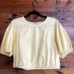 NWT A New Day Yellow cotton bubble top size L